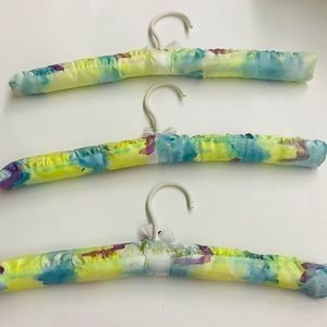 New Three Satin Hangers Hand Painted by Artist USA